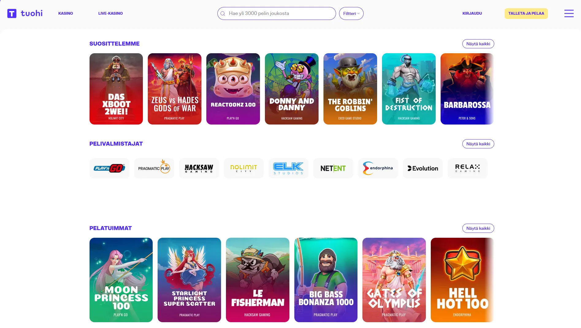 Tuohi Casino: 5000 euron onnenpyörä ja ilmaiskierroksia